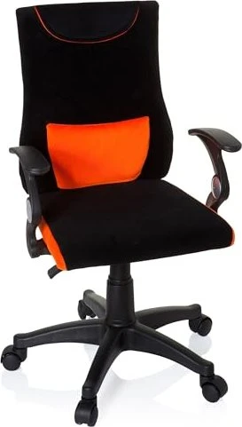 HJH Office Kiddy Pro Al Kinderdrehstuhl, schwarz/orange