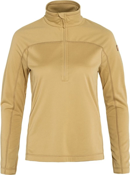Fjällräven Abisko Lite Fleece Half Zip Funktionsshirt langarm beige dunes (Damen)