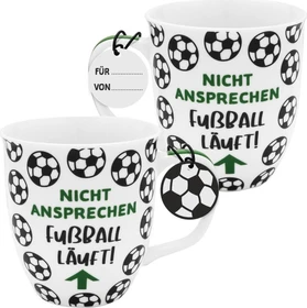 Sheepworld Kaffeebecher Nicht ansprechen, Fußball läuft 400ml