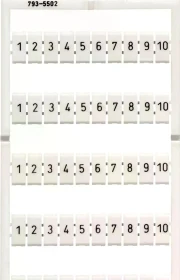 Wago WMB-Beschriftungskarte als Karte bedruckt 1 ... 10 (10x) dehnbar 5 - 5,2 mm Aufdruck waagerecht aufrastbar weiß