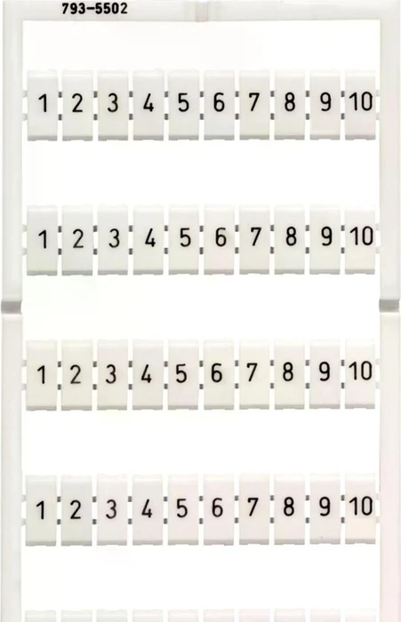 Wago WMB-Beschriftungskarte als Karte bedruckt 1 ... 10 (10x) dehnbar 5 - 5,2 mm Aufdruck waagerecht aufrastbar weiß