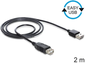 DeLOCK EASY-USB 2.0 Verlängerungskabel, USB-A [Stecker] auf USB-A [Buchse], 2m (83371)
