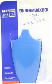 Dr. Junghans Medical Einnehmebecher mit 2 Griffen und Deckel 12mm blau, 250ml