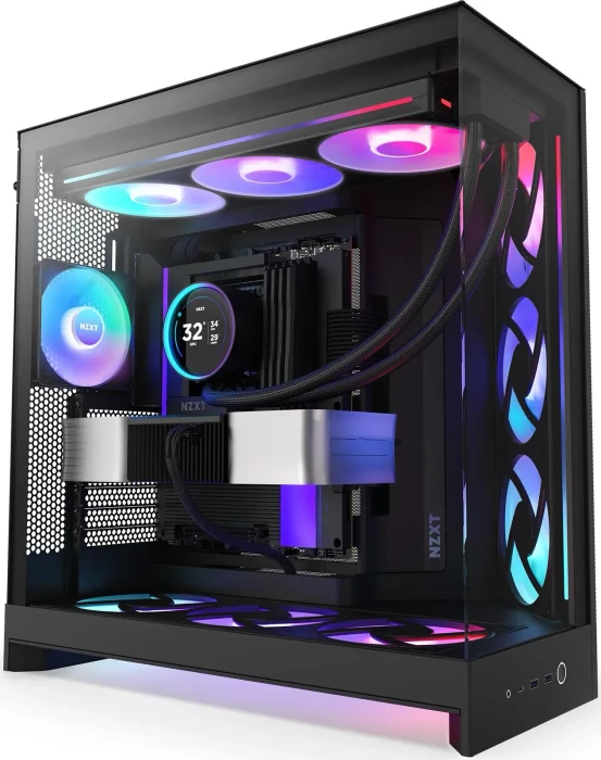NZXT H9 Flow RGB+ [2025] Black, schwarz, Glasfenster
