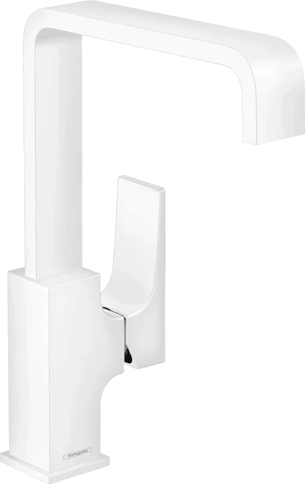 Hansgrohe Metropol Einhebel-Waschtischmischer 230 mit Hebelgriff und Push-Open Ablaufgarnitur mattweiß