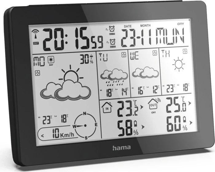 Hama Meteotime Funkwetterstation schwarz, digital