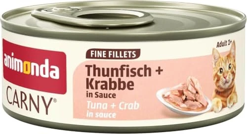 animonda Carny Adult Fine Fillets, mit Thunfisch und Krabbe in Sauce, 720g (12x 60g)