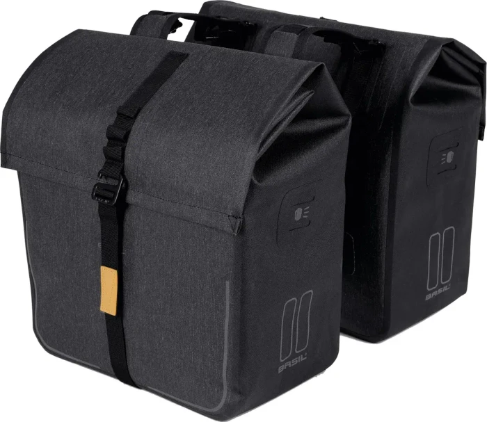 Basil Urban Dry Doppeltasche Gepäcktasche charcoal melee