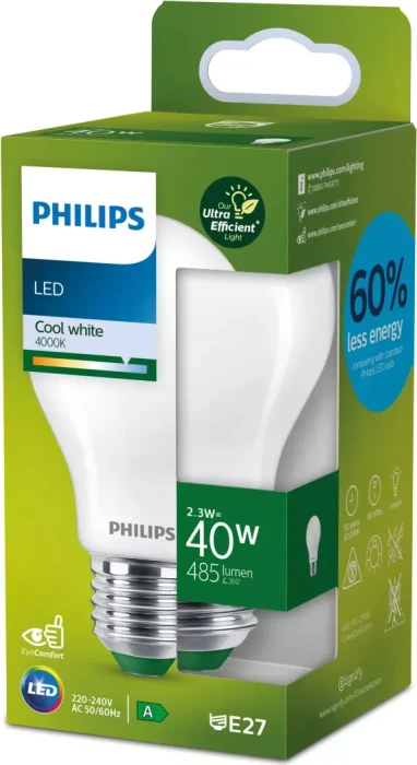 Philips LED CLA 40W A60 E27 FR UE SRT4 2.3W/840