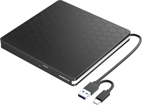 Amicool externes DVD-Laufwerk schwarz, USB-C 3.0/USB-A 3.0