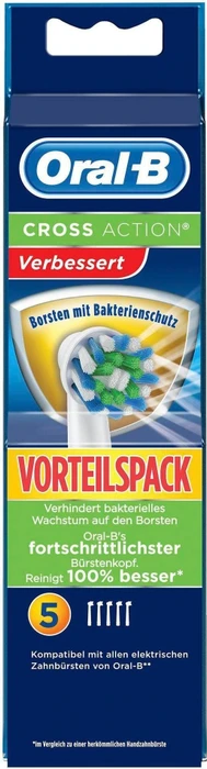 Oral-B CrossAction Bakterienschutz Ersatzbürste weiß, 5 Stück