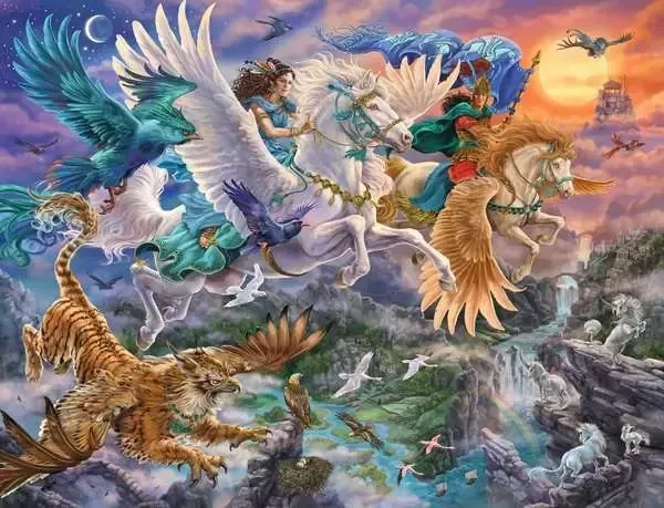 Ravensburger Puzzle Auf dem Pegasus durch die Lüfte