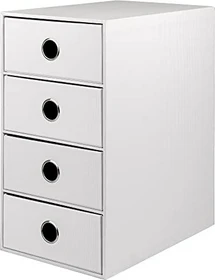 Rössler 4er Schubladenbox, 4 Schubladen, A5, weiß
