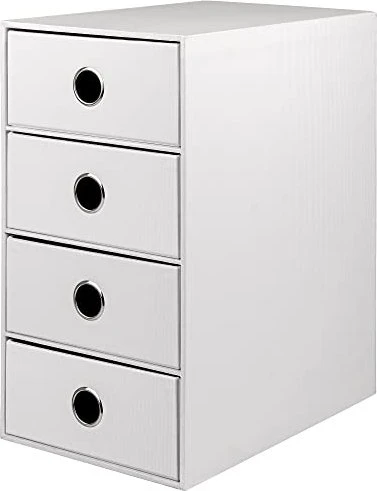 Rössler 4er Schubladenbox, 4 Schubladen, A5, weiß