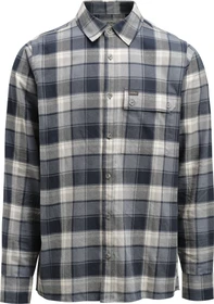 Lundhags Järpen Plaid Flannel Hemd langarm dark sky blue
