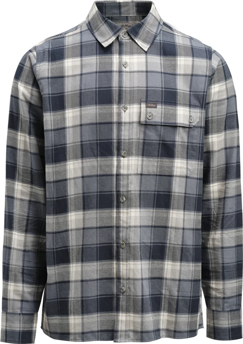 Lundhags Järpen Plaid Flannel Hemd langarm dark sky blue