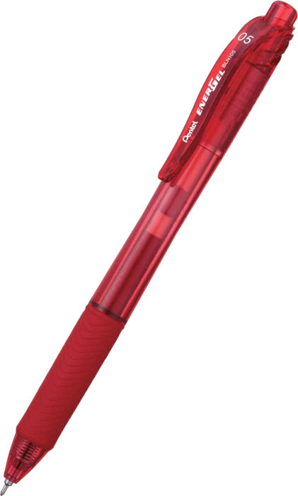 Pentel EnerGel X BLN105 0.5mm/0.25mm Gelroller rot/transparent