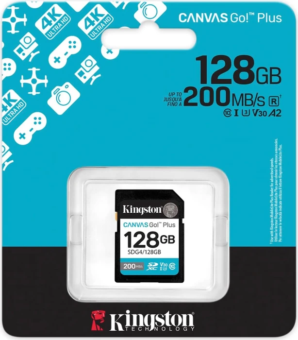 Kingston Canvas Go! Plus Gen4 R200 128GB, UHS-I U3, Class 10