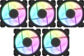 DarkFlash DR08 Black 5-in-1, schwarz, 120mm, 5er-Pack