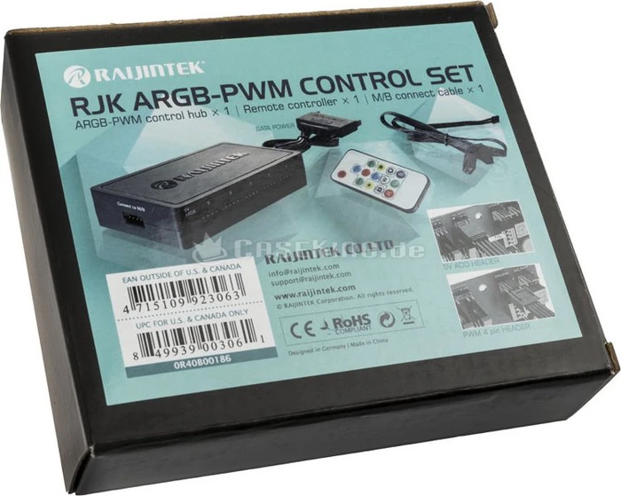 Raijintek RJK A-RGB Control Set, Lichtsteuerung 8-fach, schwarz