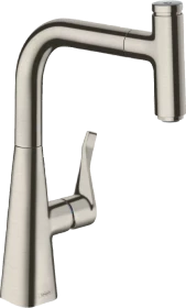 Hansgrohe Metris Select M71 240 1jet mit Ausziehauslauf edelstahl finish