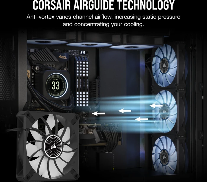 Corsair ML Series ML120 LED Elite White, schwarz, 120mm
