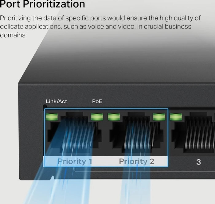 Mercusys Desktop Switch, 10x RJ-45, 65W PoE+
