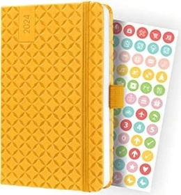 Sigel Jolie Wochenkalender 2024, A6, Hardcover, gelb, 87 Blatt