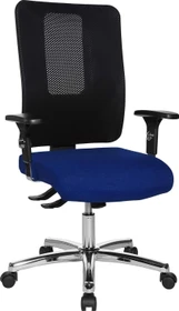 Topstar Open X (N) Bürostuhl inkl. Armlehnen, Fußkreuz Stahl verchromt, Bezug Stoff blau