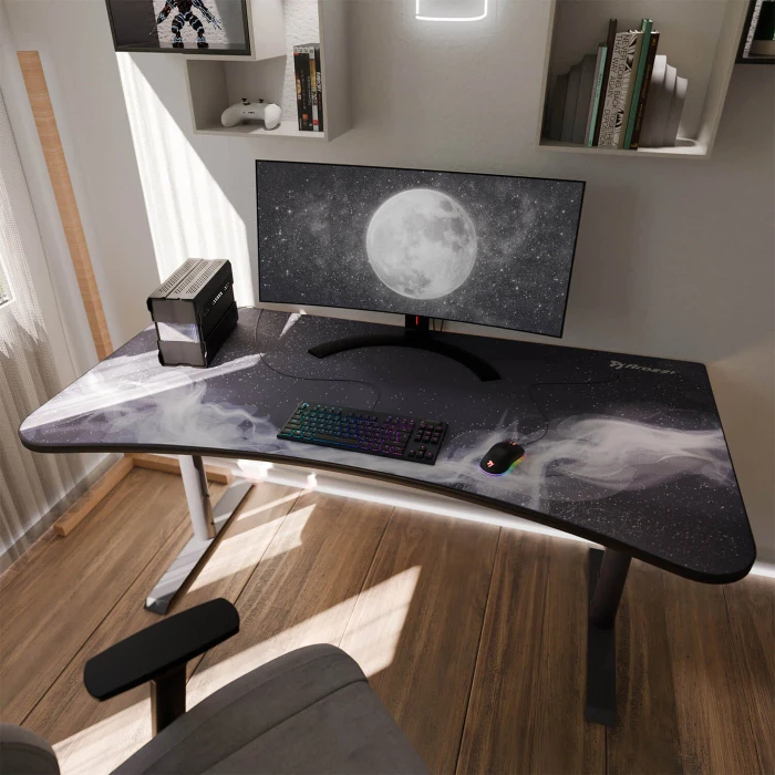 Arozzi Arena Gaming Desk Schreibtisch 160x82cm Gunmetal Galaxy