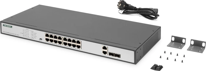 Digitus Professional DN-953 Rackmount Switch, 16x RJ-45, 2x RJ-45/SFP, 270W PoE+
