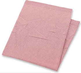 Sterntaler Strick-Schmusedecke mit eingestrickten Sternen rosa