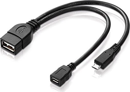 Adaptare USB OTG Adapterkabel, Micro-B Stecker/Micro-B Buchse/USB-A