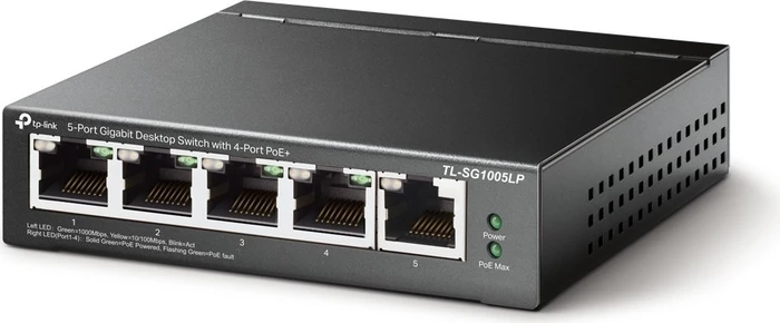TP-Link TL-SG1005LP Desktop Gigabit Switch, 5x RJ-45, 40W PoE+