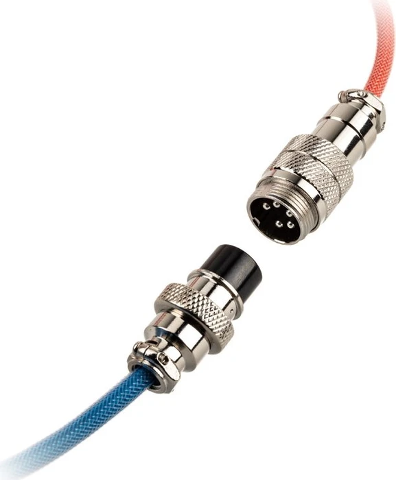 Ducky Premicord Spiralkabel USB-C auf USB-A, Tastaturkabel (Spiral-Textilkabel), 1.8m, Bon Voyage