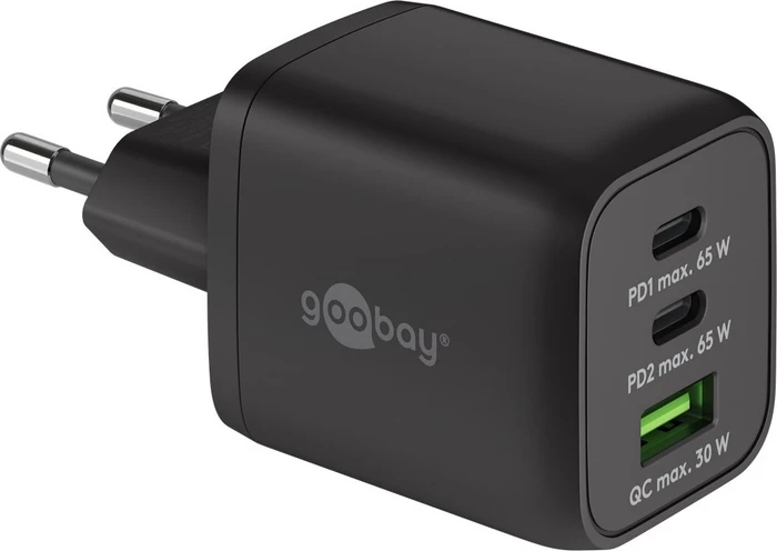 Wentronic Goobay USB-C PD GaN Multiport-Schnellladegerät Nano 65W schwarz