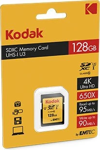 Kodak 650X R95/W90 128GB, UHS-I U3, Class 10