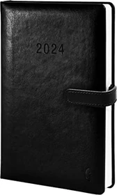 Avery-Zweckform Chronoplan Buchkalender 2024, A5, Kunstleder-Cover, 64 Blatt