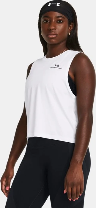 Under Armour Vanish Energy Crop Tanktop Funktionsshirt ärmellos weiß/schwarz (Damen)