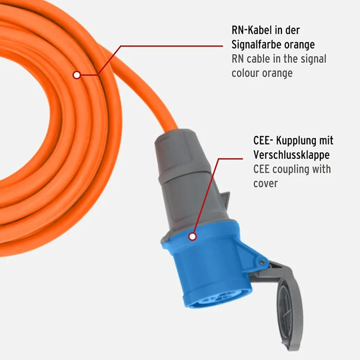 Brennenstuhl CEE Camping-Verlängerungskabel IP44 orange, 10m