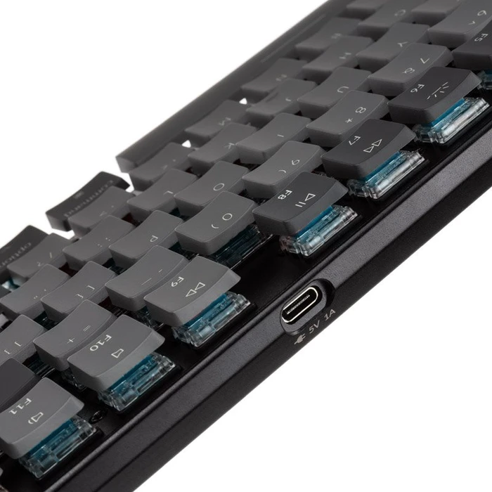 Keychron K1 V4, 80% TKL, LEDs weiß, schwarz, Gateron LOW PROFILE BLUE, USB/Bluetooth, US