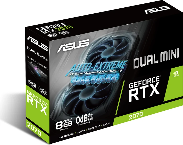 ASUS Dual GeForce RTX 2070 Mini, DUAL-RTX2070-8G-MINI, 8GB GDDR6, DVI, HDMI, DP