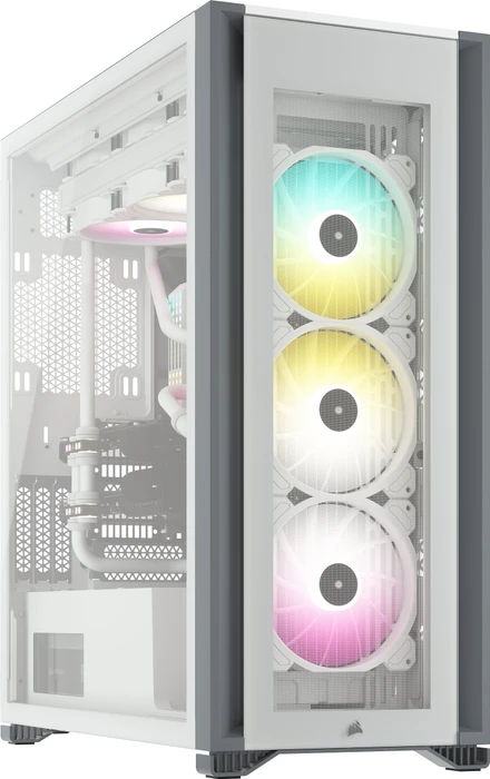 Corsair iCue 7000X RGB, weiß, Glasfenster