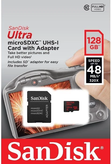 SanDisk Ultra R48 128GB Kit, UHS-I, Class 10