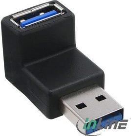 InLine USB 3.0 Adapter, Stecker A auf Buchse A 90° gewinkelt oben (35300R)