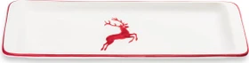 Gmundner Keramik Bordeauxroter Hirsch Stollenplatte 42x16cm