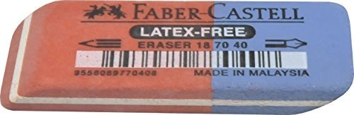Faber-Castell 7070-40 Radierer latexfrei, rot/blau