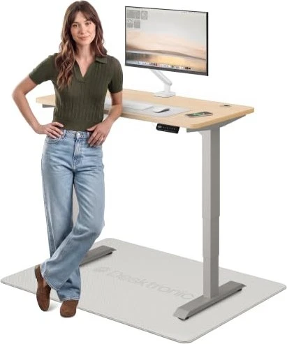 Desktronic HomePro Sitz-Steh-Schreibtisch 120x60cm Eiche/grau