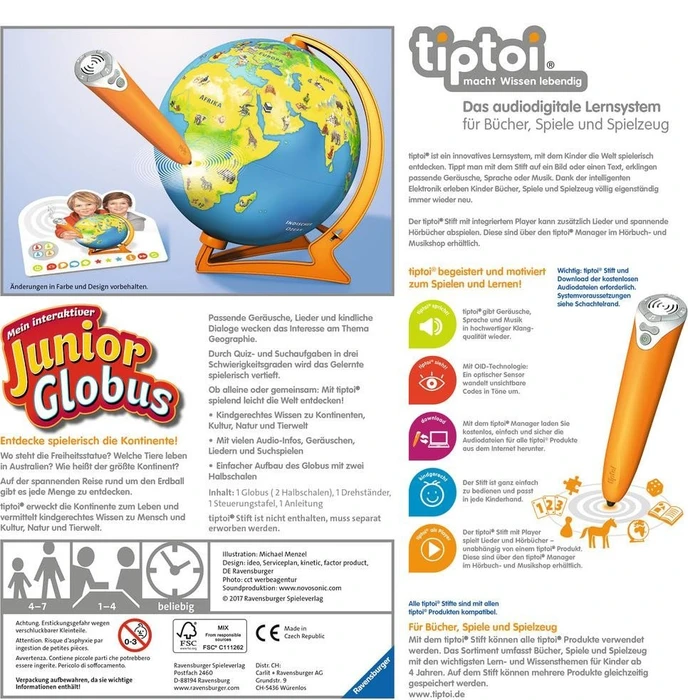 Ravensburger tiptoi Spiel: Mein interaktiver Junior Globus