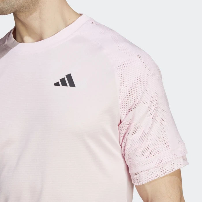 adidas Melbourne Ergo Tennis Heat.RDY Raglan Funktionsshirt kurzarm clear pink (Herren)